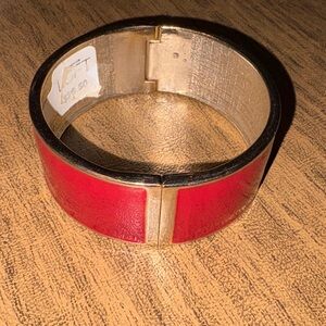 LOFT Red and Gold Women's Cuff Bracelet